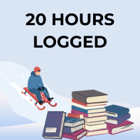 Teen Winter Reading 20 hours logged Badge